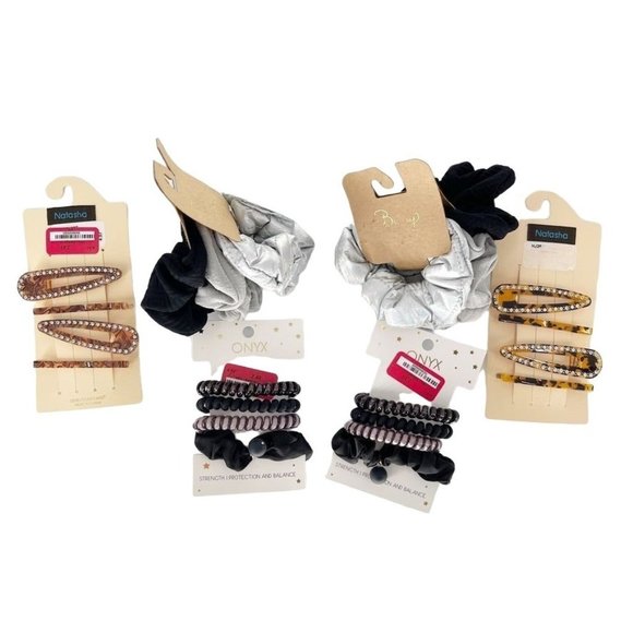 NEW Nordstrom Hair Accessories Scrunchies Clips Matching Set Gift Neutral Trendy - Picture 1 of 8